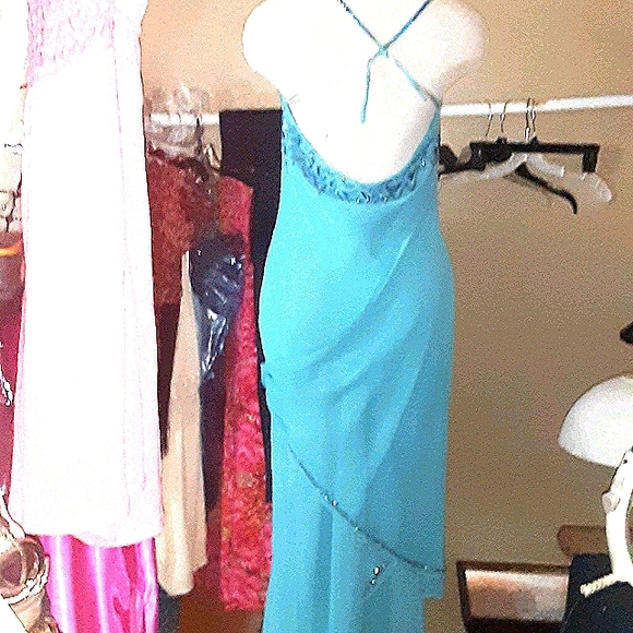 Blue chiffon Dress - Picture 12 of 13
